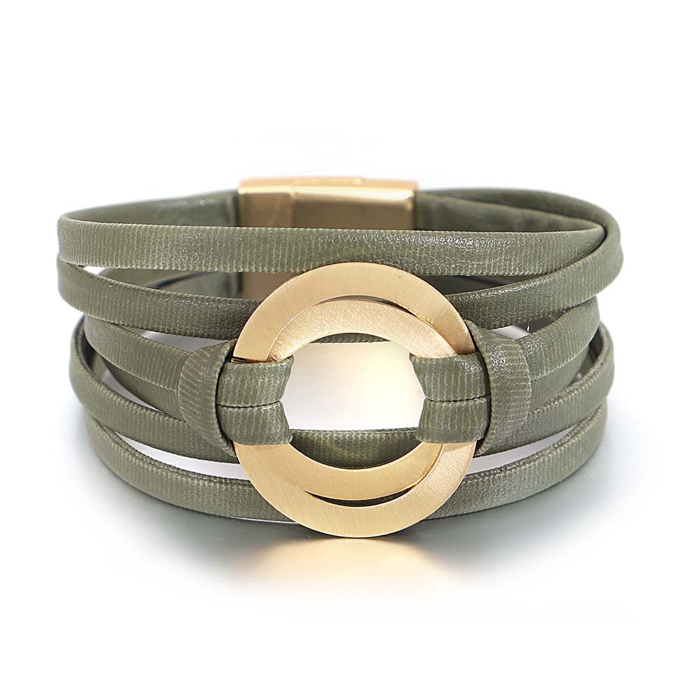 Leatherwork Rings - Amorcome Classic Double Circle Metal Charm