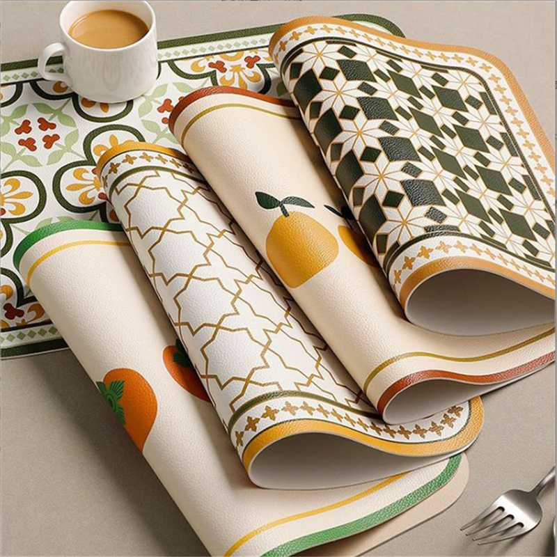Leatherwork Desk - PU Retro Leather Placemat Oil Resistant