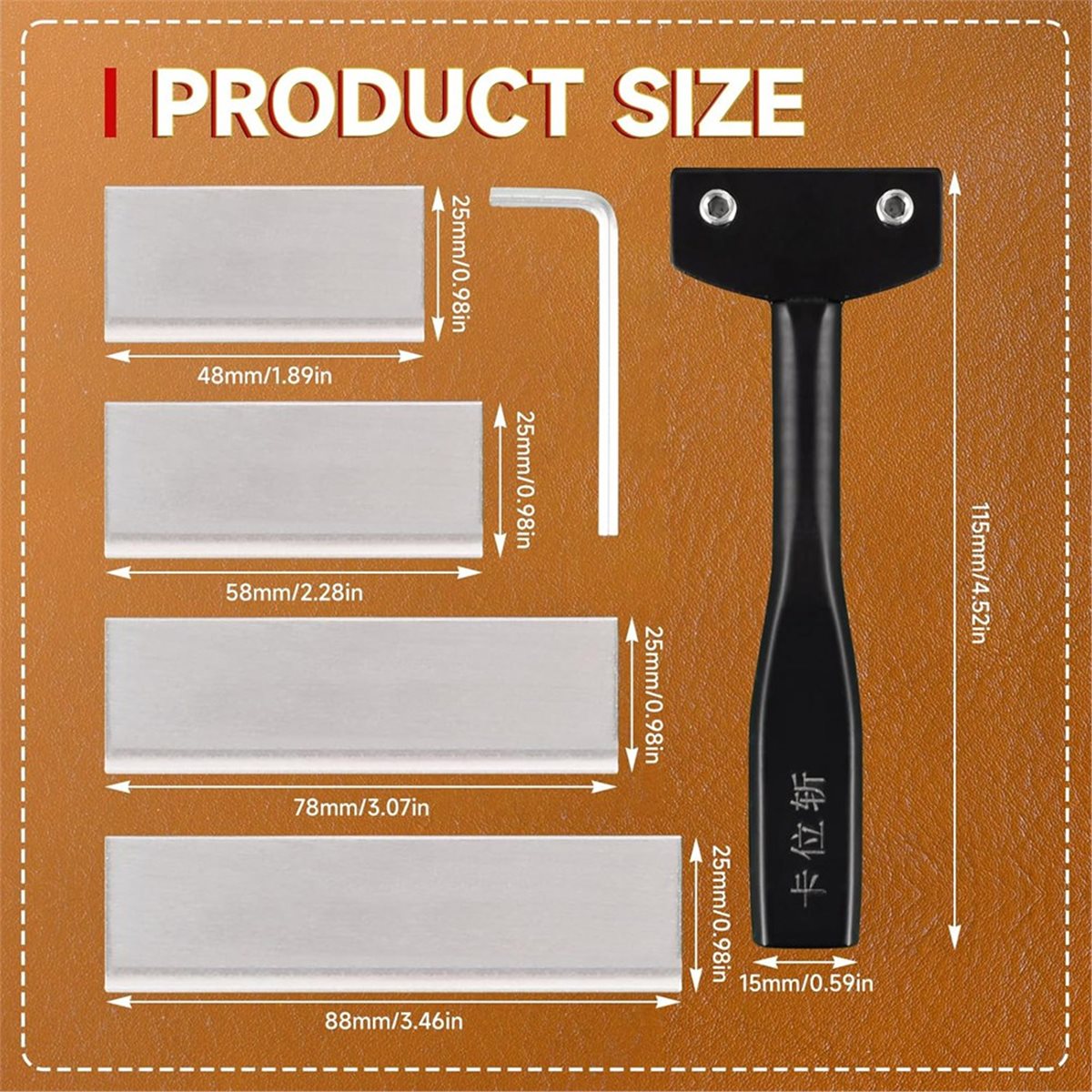 Leatherwork Knife - DT38 Professional Carbon Steel Leather Knife,