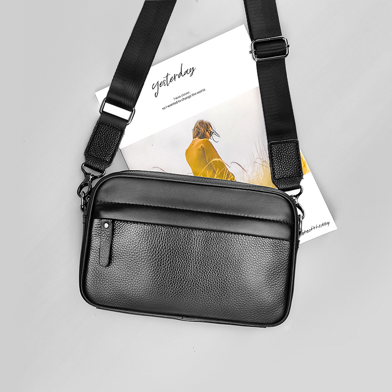 Leather Work Bag Laptop - Men's Genuine Leather Shoulder Bag Top