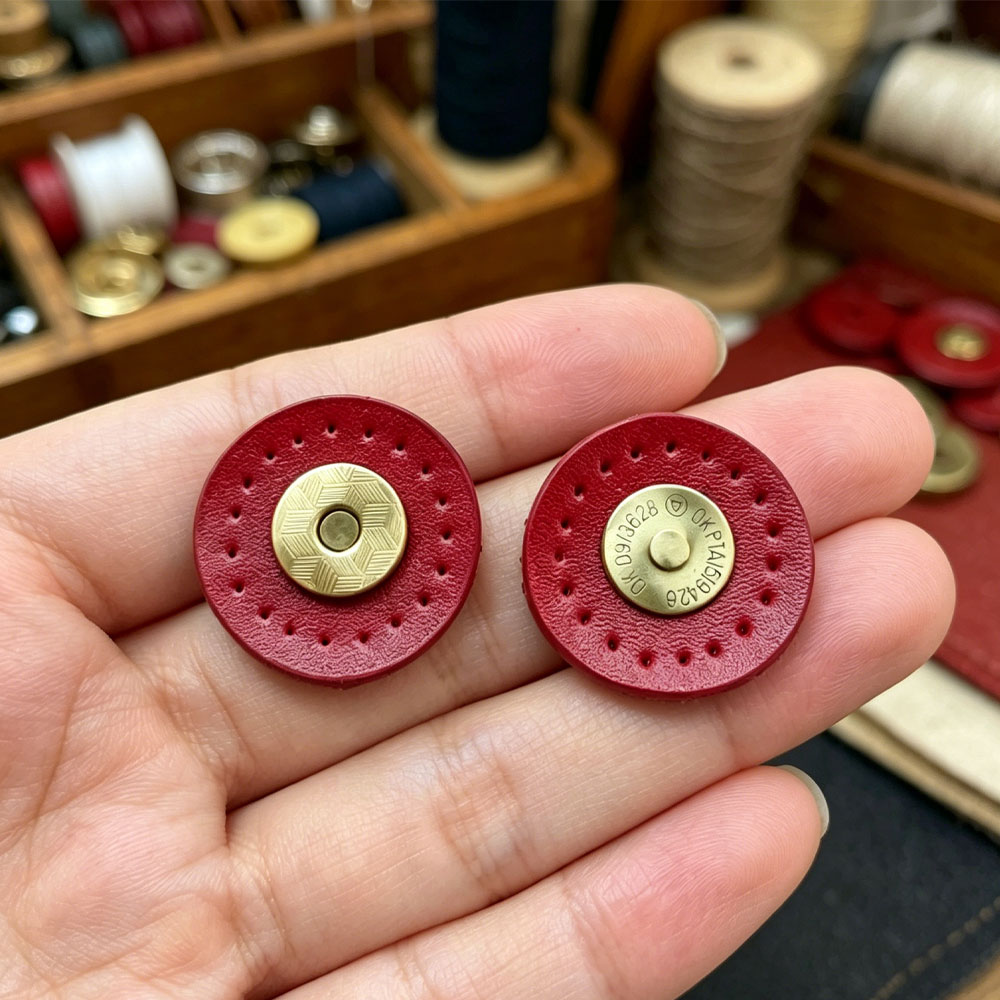 Leatherwork Rings - 1sets Magnetic Buckles Circle Sew-on Bag