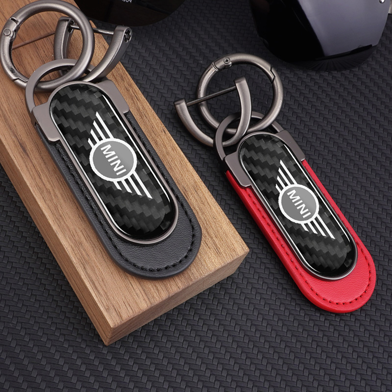 Leatherwork Rings - Carbon Fiber Metal Leather Car Keychain