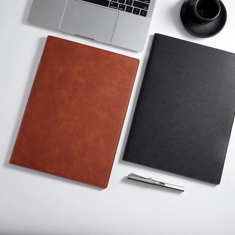 Black A4 Conference Leather Po - Leather Work Folder recension och pris