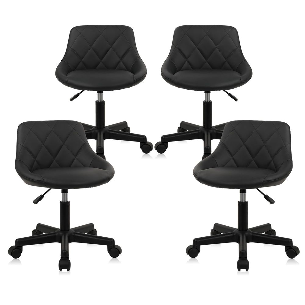 Low Back Rolling Stool PU Leat - Leatherwork Desk recension och pris