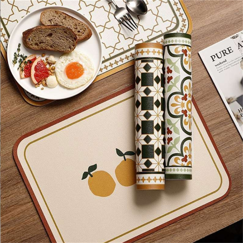 PU Retro Leather Placemat Oil  - Leatherwork Desk recension och pris