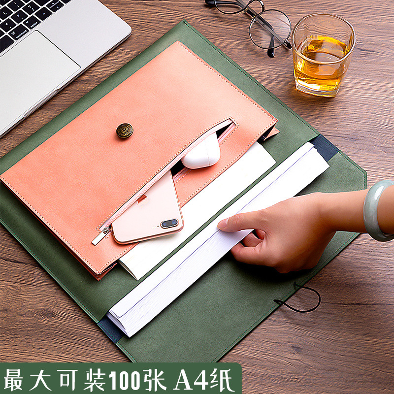 Leather File Bag A4 Paper File - Leather Work Folder recension och pris