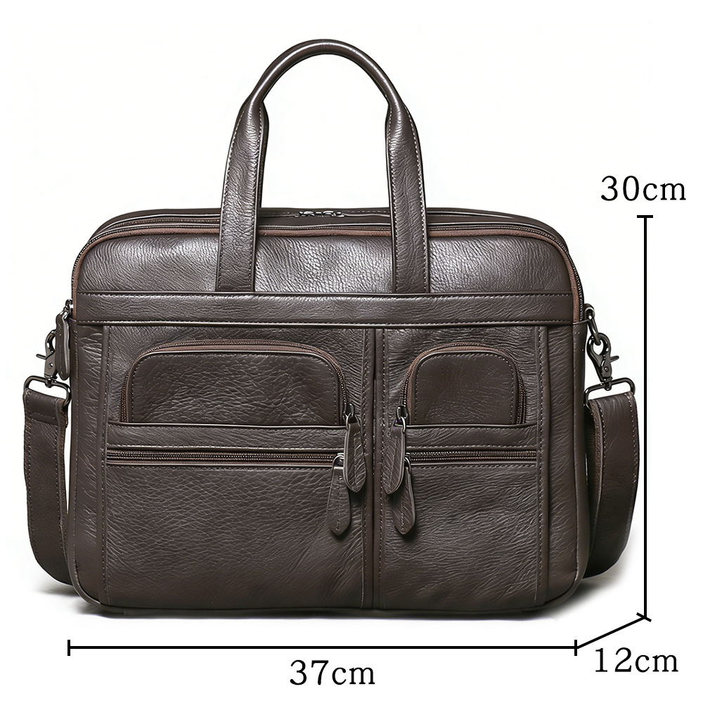 Men's Genuine Leather Briefcas - Leather Work Bag Laptop recension och pris