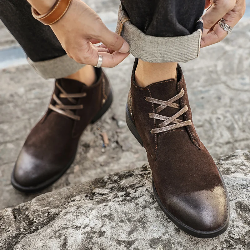 New Cow Suede Ankle Boots Hand - Leatherwork Tools recension och pris