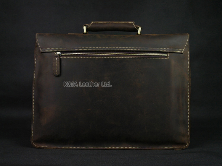 Vintage Crazy Horse Genuine Le - Leather Work Bag Laptop recension och pris