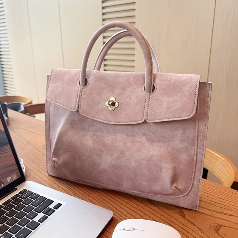 Elegant Pink PU Leather Laptop - Leather Work Bag Laptop recension och pris