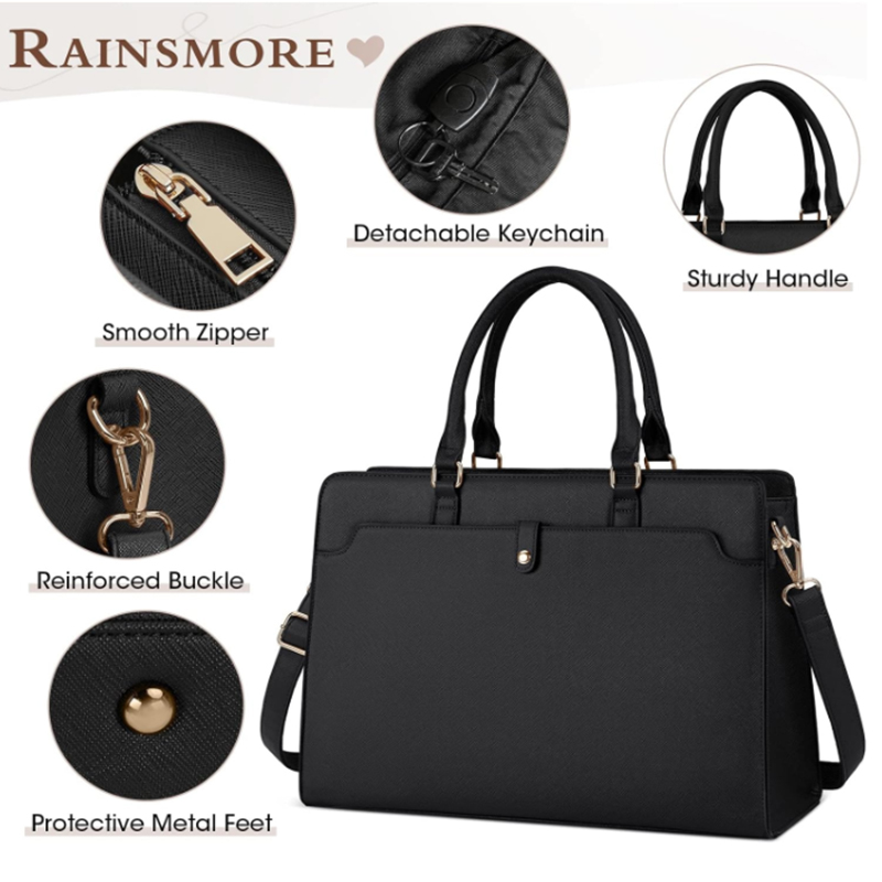 Large Capacity Laptop Bag for  - Leather Work Bag Laptop recension och pris