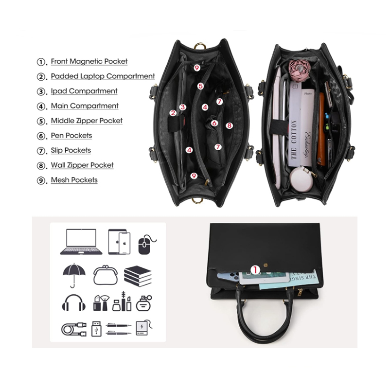 Large Capacity Laptop Bag for  - Leather Work Bag Laptop recension och pris