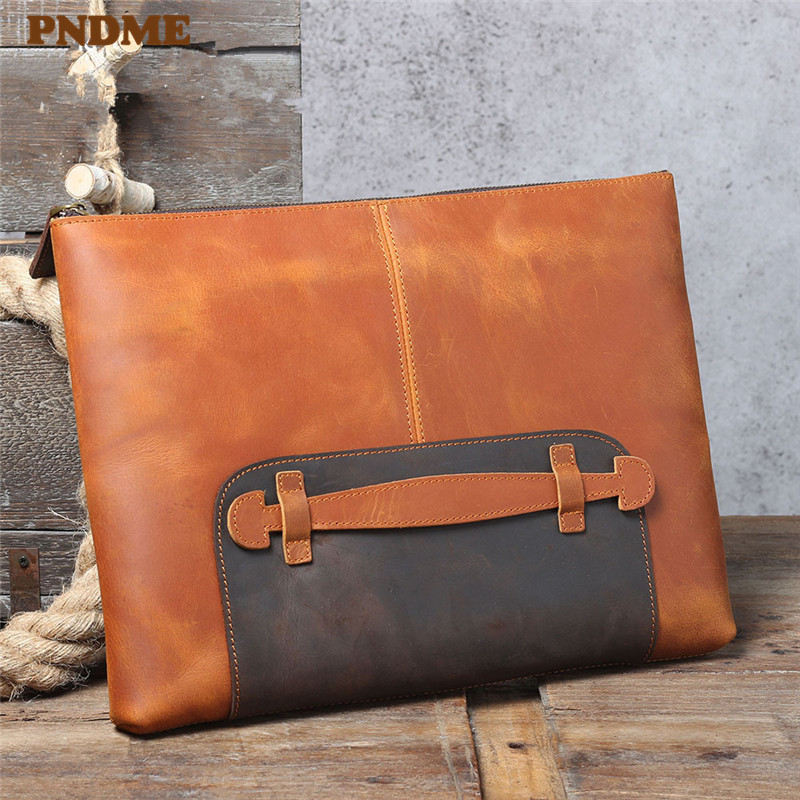 Vintage handmade genuine leath - Leather Work Bag Laptop recension och pris