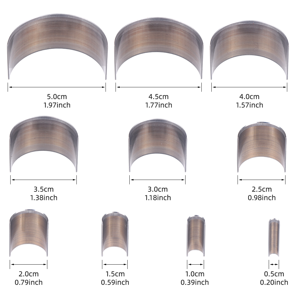 10pc/set Half Circle Punching  - Leatherwork Rings recension och pris