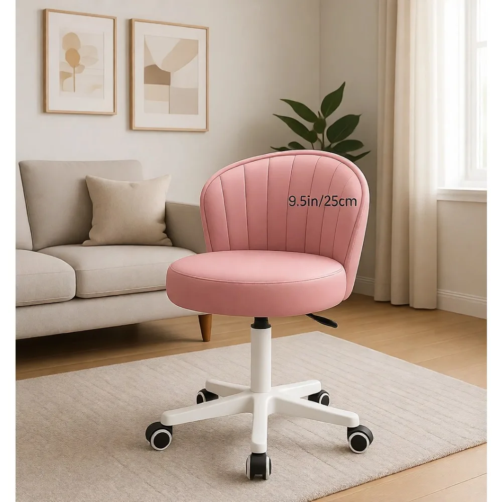 Round Rolling Desk Chair Armle - Leatherwork Desk recension och pris