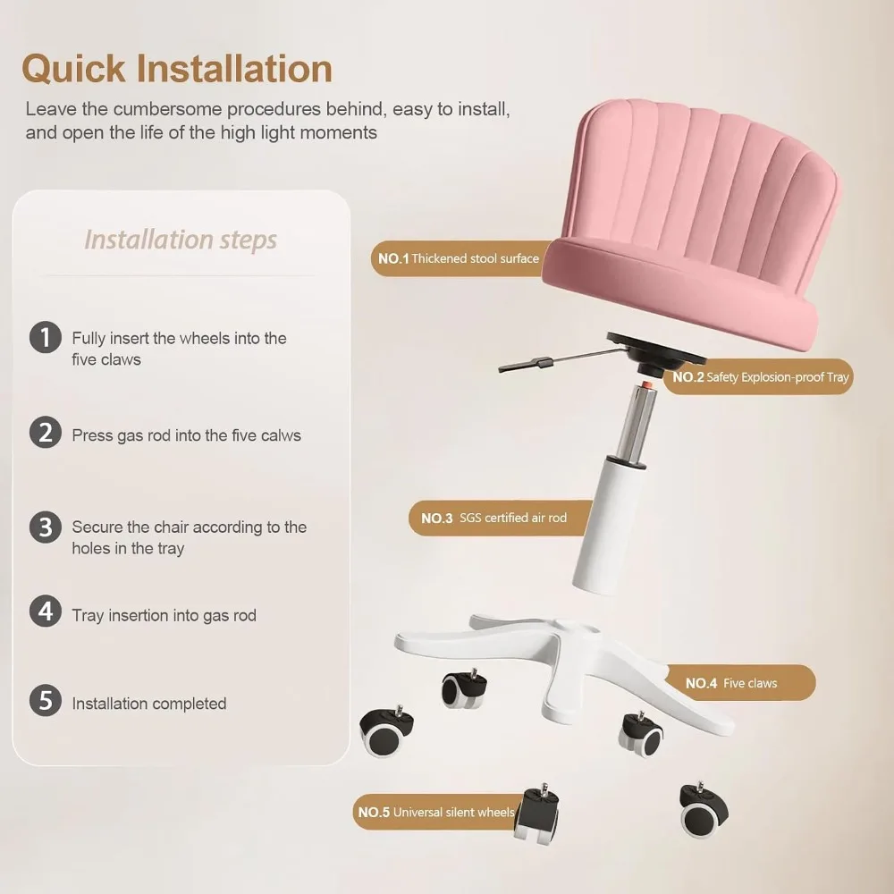 Round Rolling Desk Chair Armle - Leatherwork Desk recension och pris