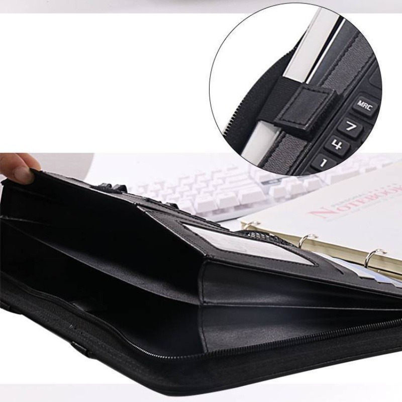 1Pc A4 PU Leather Zipper File  - Leather Work Folder recension och pris