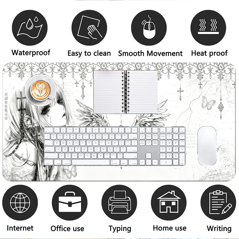 Leather Mousepad Black White A - Leatherwork Desk recension och pris