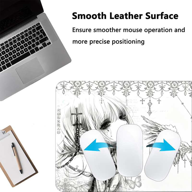 Leather Mousepad Black White A - Leatherwork Desk recension och pris