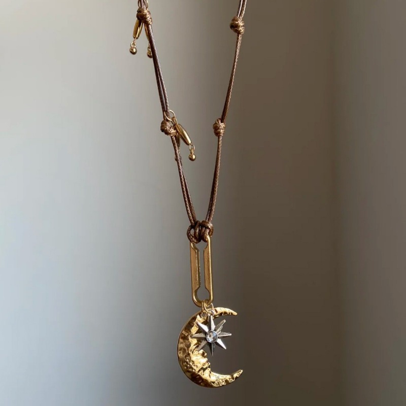 Vintage Gold Color Moon Star P - Leatherwork Rings recension och pris