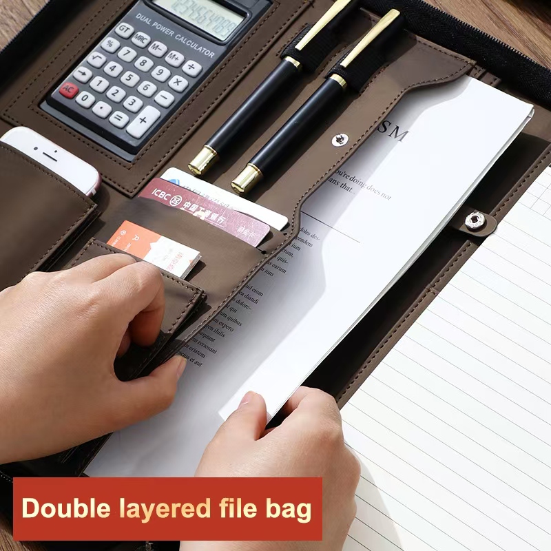 PU Leather Portafolio A4 Docum - Leather Work Folder recension och pris